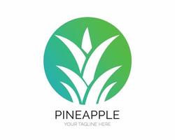 Creative Geometric Pineapple Fruit leaf, vector Logo Design Illustration.