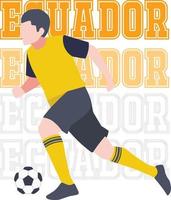 Soccer football player, Ecuador Vector illustration. Ecuador football player playing football vector.