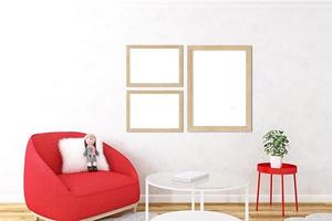 Frame mockup kids room A4 -02 photo