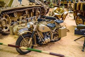 SINSHEIM, GERMANY - MAI 2022 military sand sidecar motorbike motorcycle BMW R75 photo