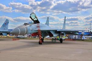 MOSCOW, RUSSIA - AUG 2015 multirole fighter aircraft Su-35 Flan photo