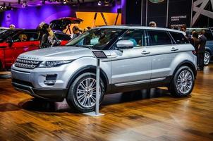 MOSCOW, RUSSIA - AUG 2012 LAND ROVER RANGE ROVER EVOQUE presented as world premiere at the 16th MIAS Moscow International Automobile Salon on August 30, 2012 in Moscow, Russia photo