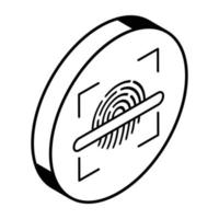 A biometric authentication line isometric icon vector