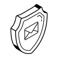 An icon of verified security line design vector