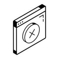 A web warning line icon design vector