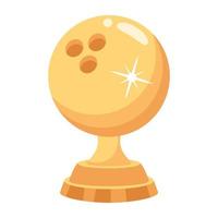 A bowling trophy flat icon design vector