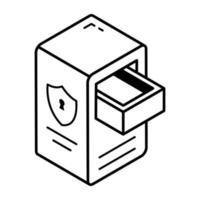 Trendy isometric icon of secure server vector