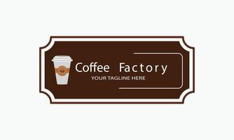 fábrica de café plantilla de logotipo de cafetería ilustración vectorial de un logotipo de café dulce vector