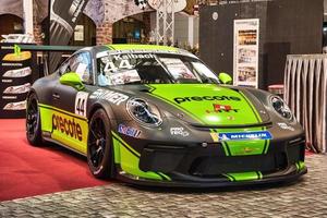 friedrichshafen - mayo 2019 negro verde lima porsche 911 991 gt3 rs 2018 turbo coupe en motorworld classics bodensee el 11 de mayo de 2019 en friedrichshafen, alemania foto