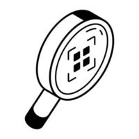 Get this outline isometric icon of check barcode vector