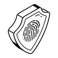 Fingerprint authentication icon, isometric editable design vector