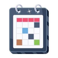 An icon of task schedule flat vector