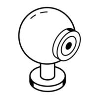 Security camera for home and office protection, isometric icon vector