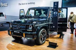 moscú, rusia - agosto de 2012 mercedes-benz g-class amg w463 presentado como estreno mundial en el 16º salón internacional del automóvil mias moscow el 30 de agosto de 2012 en moscú, rusia foto