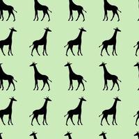 Giraffe silhouette  with seamless patern vector