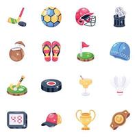 Pack of Games Flat Icons vector