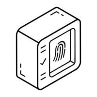 A biometric authentication line isometric icon vector