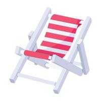 Easy to use flat icon of deckchair vector