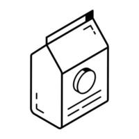 Trendy outline icon of milk packet vector