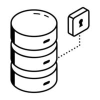 A server security line icon download vector