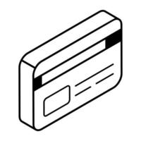 A customizable isometric icon of credit card vector