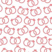 Engagement, Love, Heart, Marriage Ring Seamless Background Pattern vector