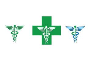 diseño de vector de caduceo de icono médico de serpiente