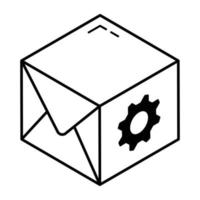 A scalable linear icon of product packaging vector