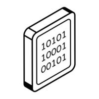 An icon of binary code line isometric design vector