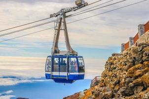 Funicular, inclined plane, cliff railway to top of Teide volcano in Tenerife, Spain photo