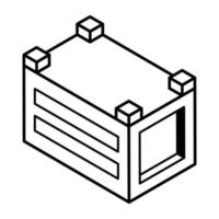 Get this isometric icon of container vector