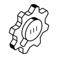 Check out outline isometric icon of search optimization vector