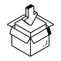 Check this outline icon design of packaging vector