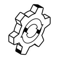 A handy isometric icon of development process vector