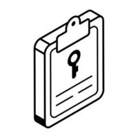 A  password isometric icon in editable format vector