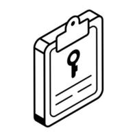 A  password isometric icon in editable format vector