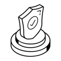 An icon of verified security line design vector