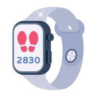 A health tracker smartwatch flat icon vector