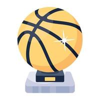 A basketball trophy flat icon design vector