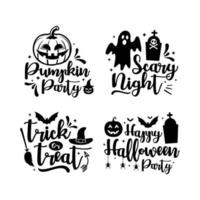 happy halloween lettering vector design collection