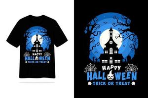 Happy halloween trick or treat tshirt design illustration vector