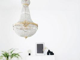 chandelier in living room on white background photo