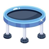 A flat colored icon of trampoline vector