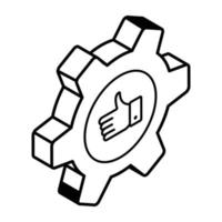 A handy isometric icon of development process vector