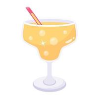 A cocktail drink flat icon design vector