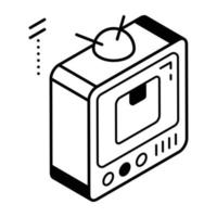 An outline icon of TV marketing vector