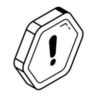 A trendy line isometric icon of an error vector