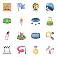 Pack of Games Accessories  Flat Icons