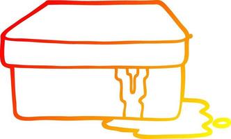 caja de dibujos animados de dibujo de línea de gradiente cálido con limo vector