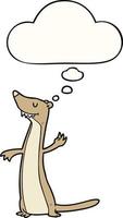 cartoon weasel and thought bubble vector